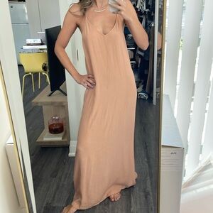 Nude Open Back Maxi Dress, Size XS/S